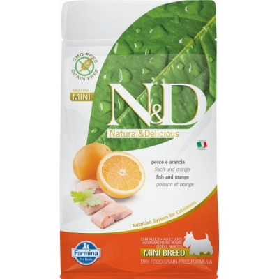 N&D Dog Adult Mini Fish & Orange Grain Free (hal-narancs) 7kg